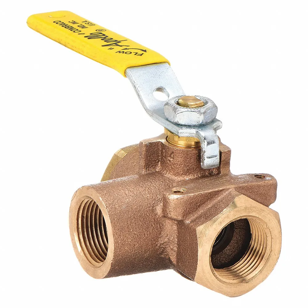 APOLLO VALVES 70-602-01 Bronze Ball Valve 3-way Fnpt x Fnpt 3/8 In | AA9DAG 1CKG1