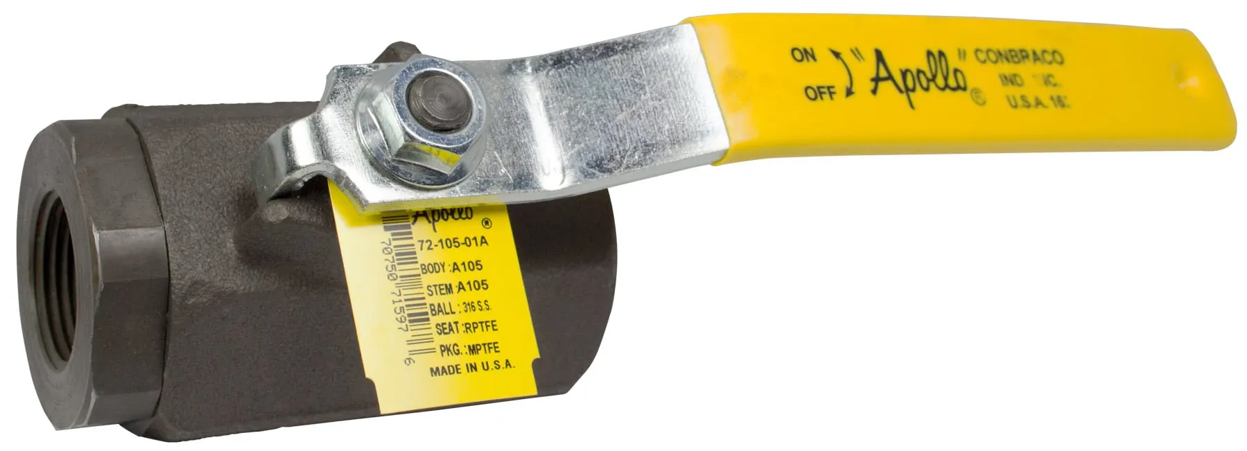 APOLLO VALVES 7290801A Ball Valve, Size 2 Inch, O-Ring Boss, Full Port, Cast Steel | BY4LEV