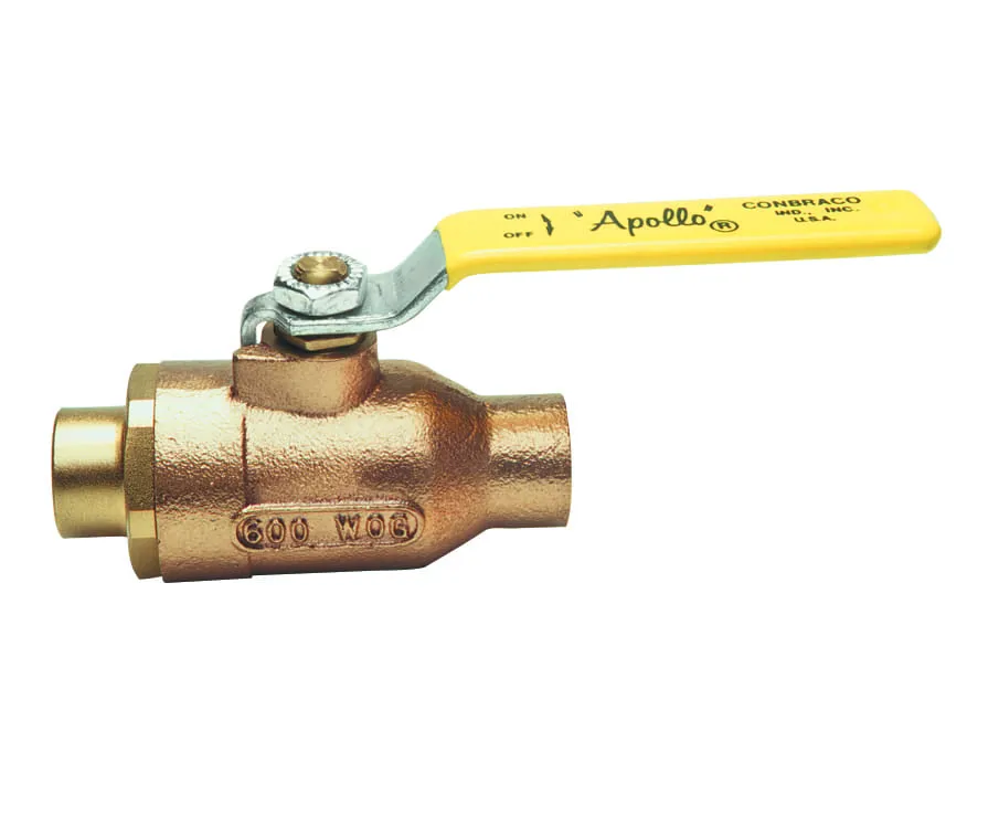 APOLLO VALVES 772062757 Ball Valve, Size 1-1/4 Inch, Solder, Full Port, Bronze, Latch Lever | BZ6TVG