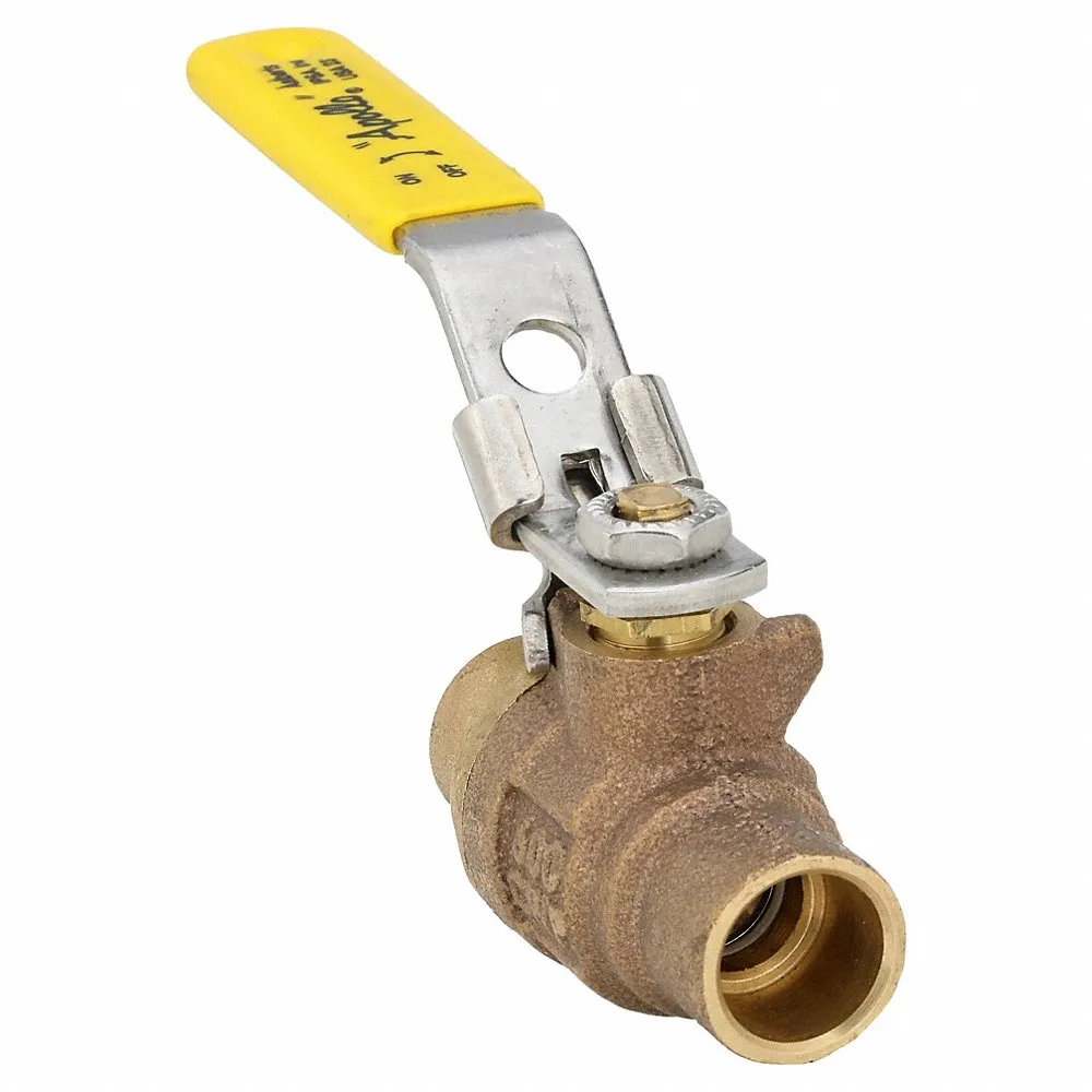 APOLLO VALVES 77C20327A Ball Valve, Size 1/2 Inch, Solder, Bronze, Full Port, Latch Lever | BY9KYQ