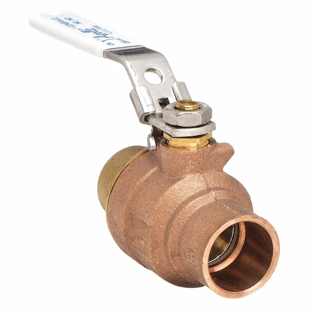 APOLLO VALVES 77CLF20327A Ball Valve, Size 1/2 Inch, Solder, Bronze, Full Port, Latch Lever | BZ8DHU