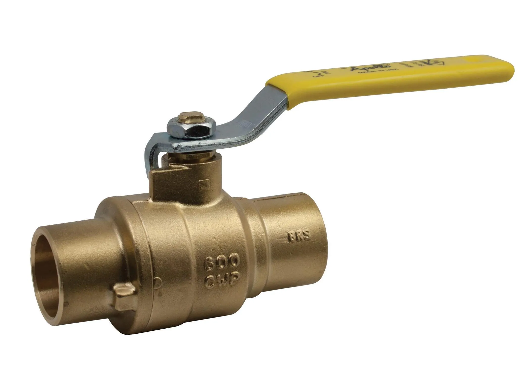APOLLO VALVES 77F24801 Ball Valve, Size 2 Inch, Solder, Full Port, Forged Brass, SS, Ball And Stem | BZ8CWY