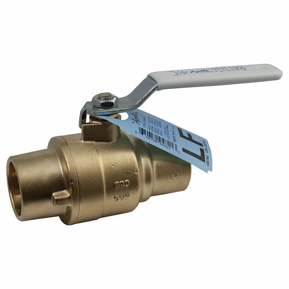 APOLLO VALVES 77FLF20401 Ball Valve, 3/4 Inch Size, Solder, Full Port, Forged Brass | CB3NQL