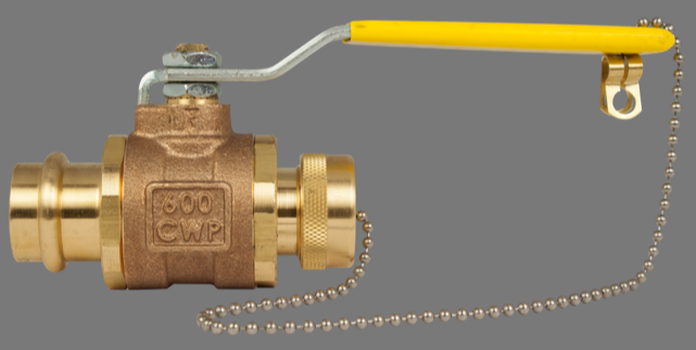 APOLLO VALVES 77W10304HC Ball Valve, 1/2 Inch Press, Full Port, Bronze | BM6ZGX