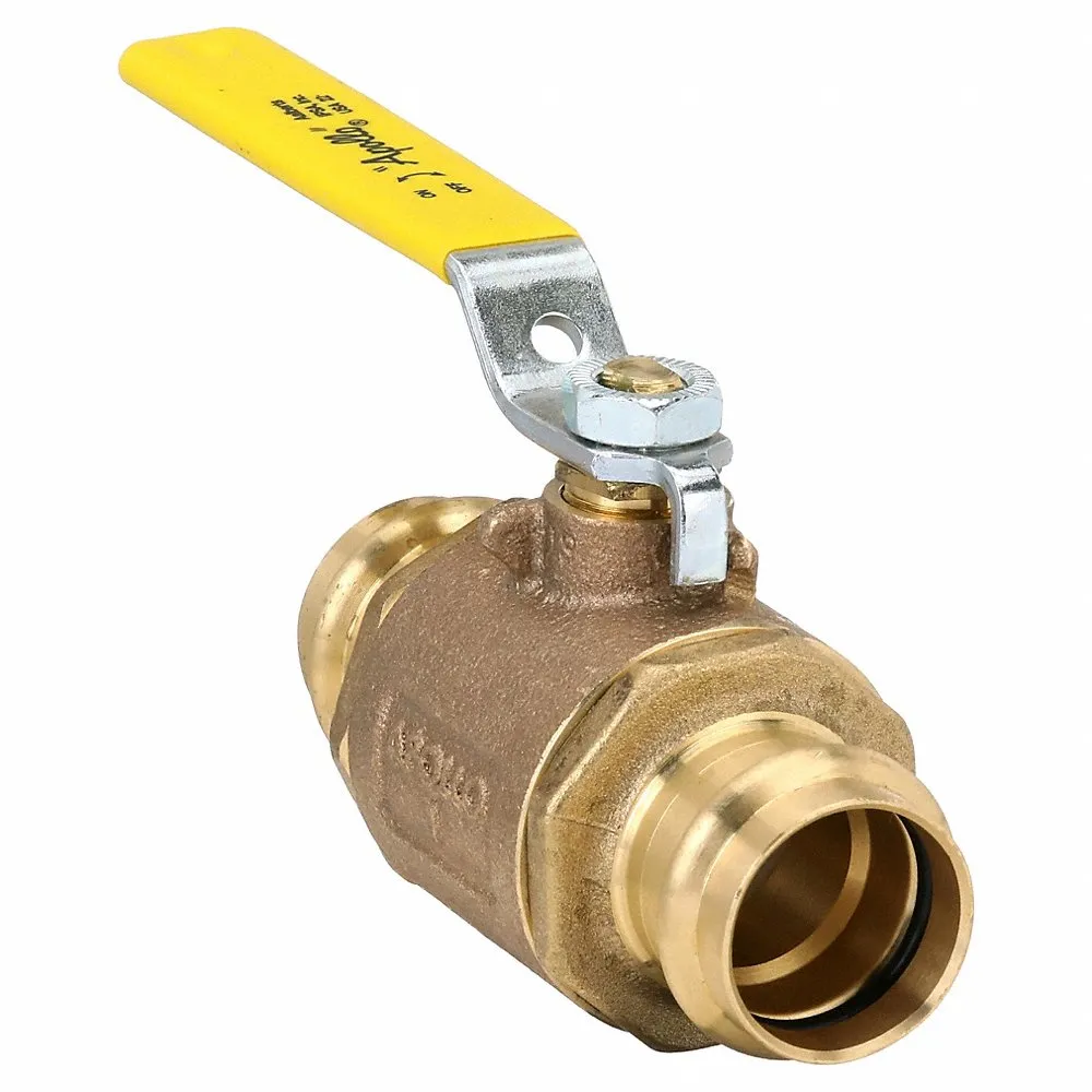 APOLLO VALVES 77W10501A Ball Valve, Brass, Inline, 2-Piece, 1 Inch Pipe Size, Press | CH6MRK 55ET28