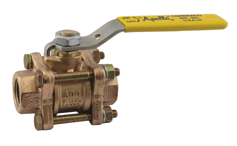 APOLLO VALVES 8214214 Ball Valve, Size 3/8 Inch Bronze, 3 Pieces, Stainless Steel, Ball And Stem, Vent | CA4WRB