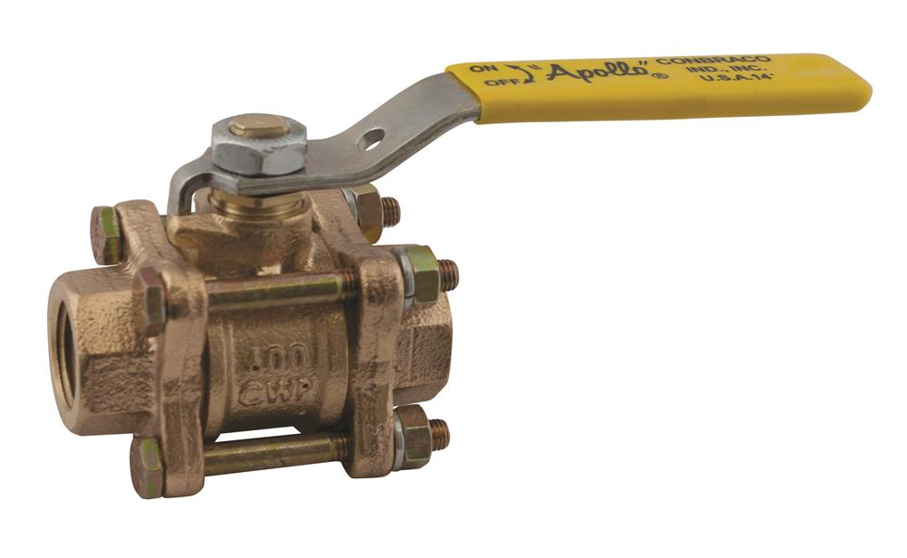 APOLLO VALVES 8218701 Ball Valve, With Stem, Size Size 1-1/2 Inch NPT, Bronze | CA6FAU