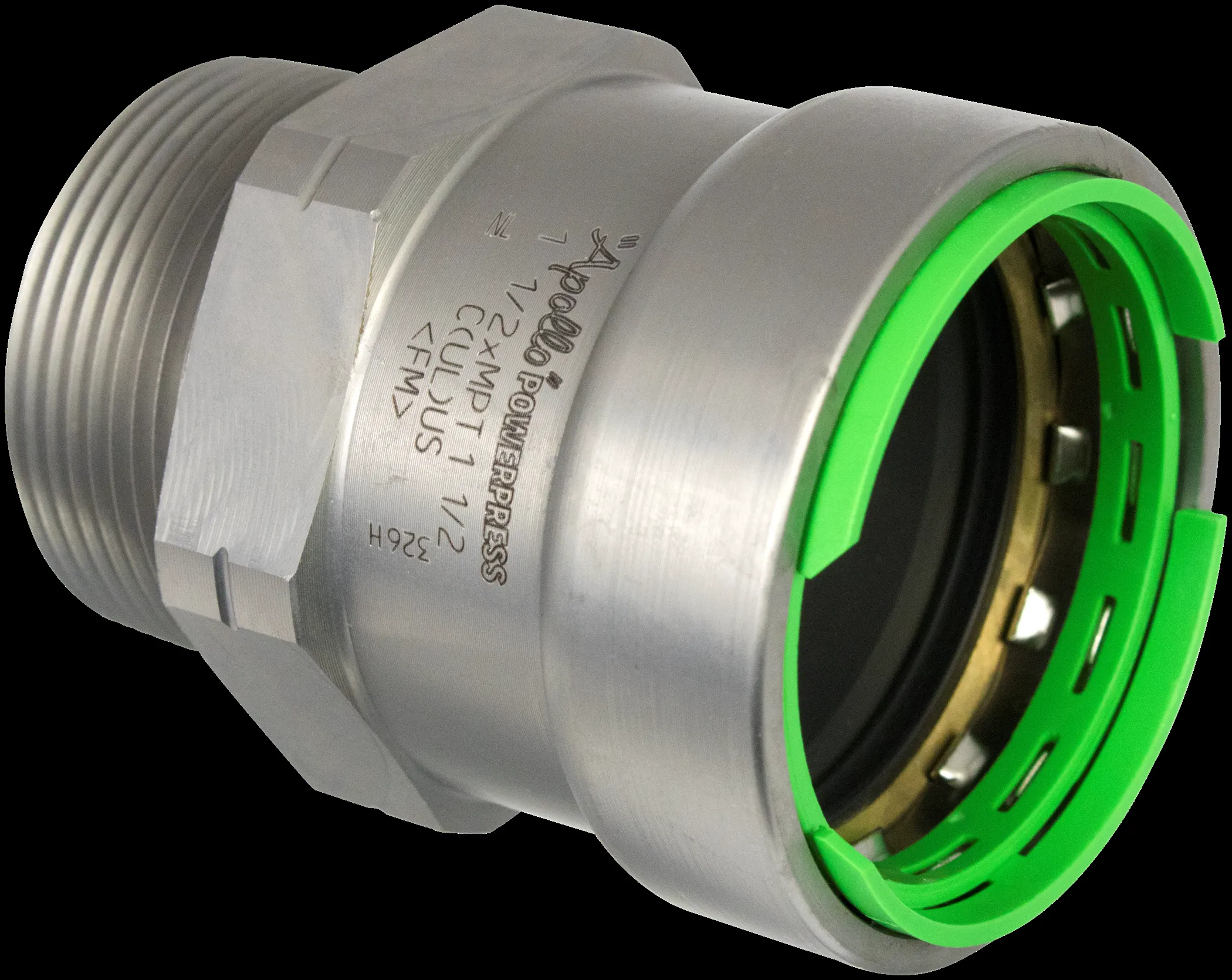 APOLLO VALVES PWR7480880 Adapter, Size 1-1/2 x 1-1/2 Inch MPT | BZ9UTZ