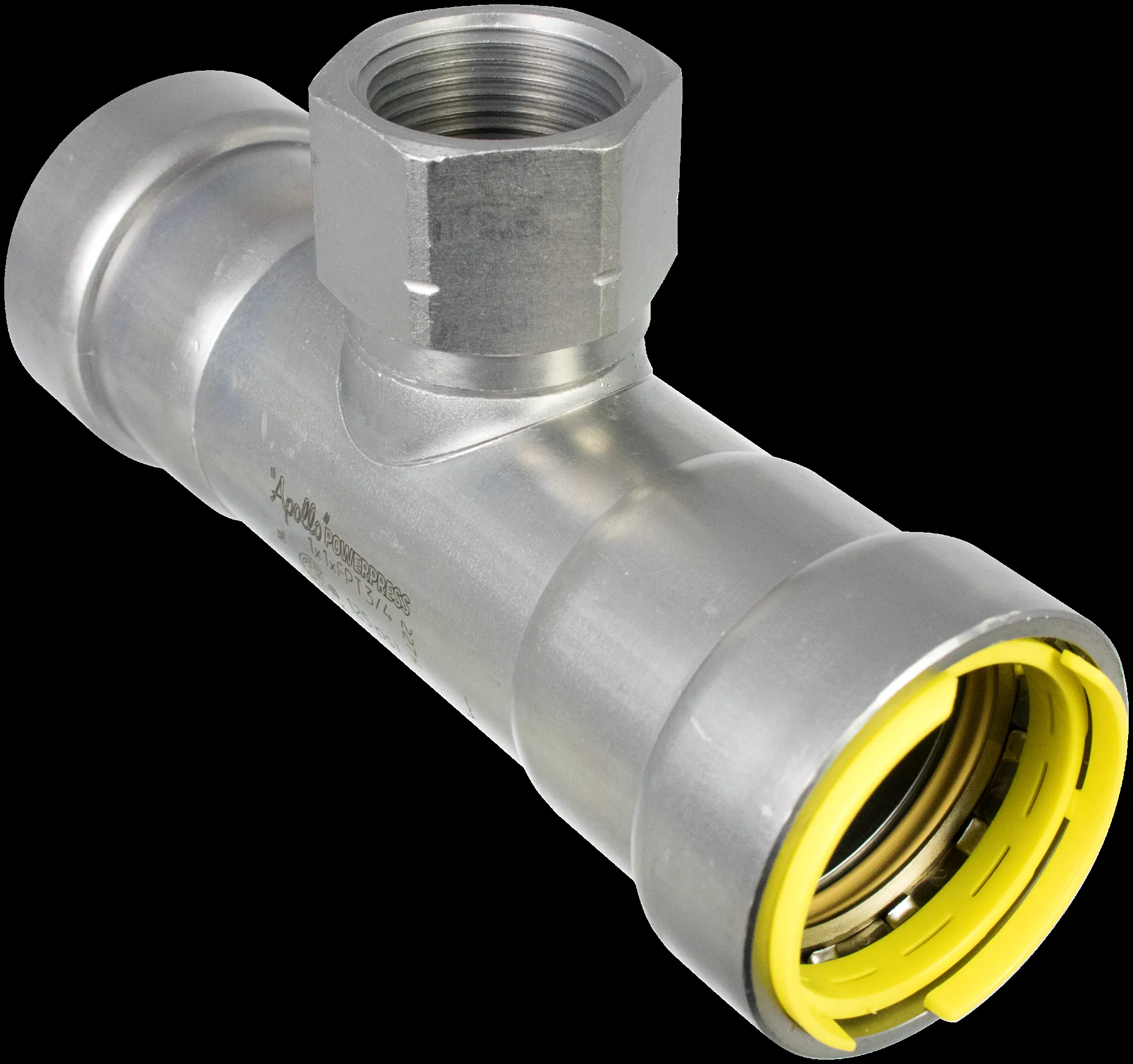 APOLLO VALVES PWR7481903 Tee Handle, Gas, 1-1/2 x 1-1/2 x 3/4 Inch Size, Full Port, Powerpress | CB7FQF