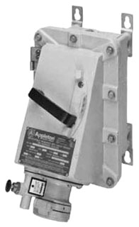 APPLETON ELECTRIC EBR1023HFD100W Pin And Sleeve Receptacle, With Circuit Breaker, 3 Pole, 100A | BJ9GKZ
