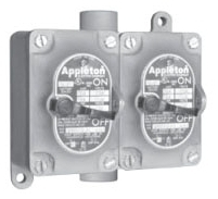 APPLETON ELECTRIC EDS2102MSW Manual Motor Starter, 2 Poles, Hub Size 1 Inch | BJ9HUA