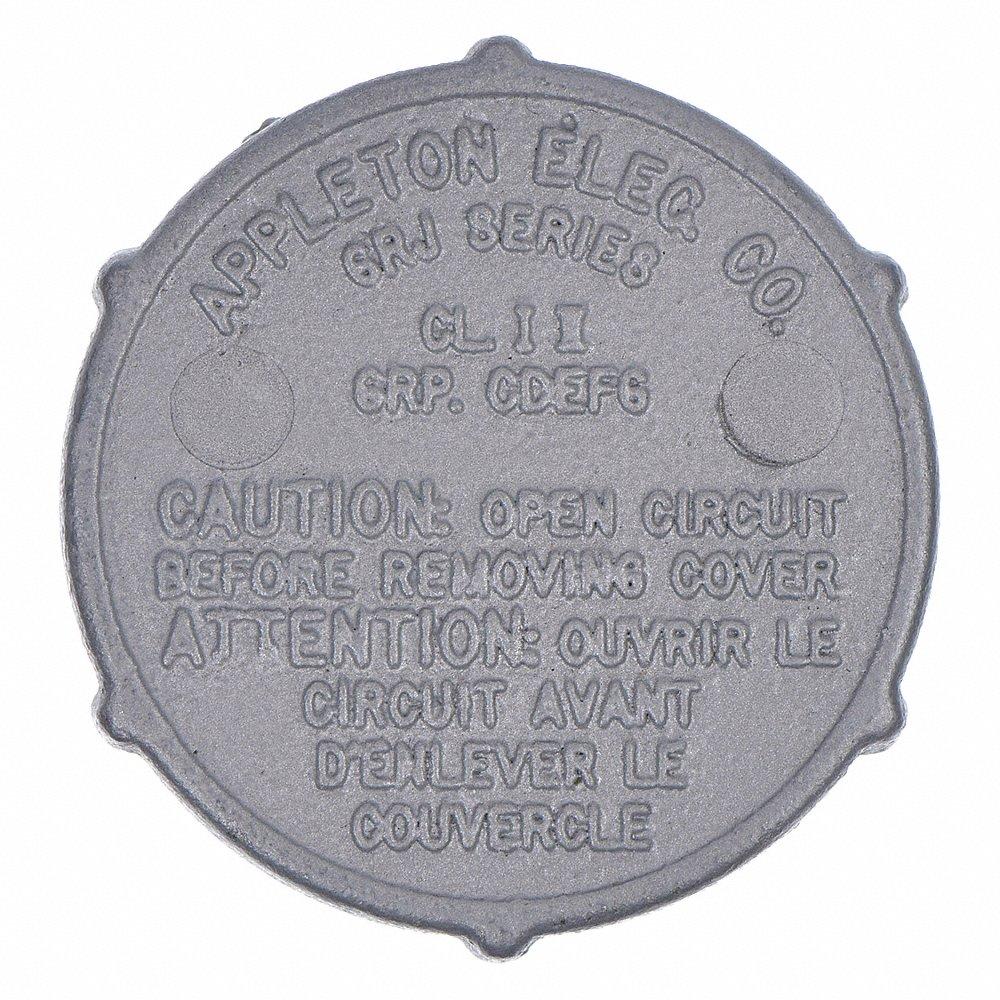 APPLETON ELECTRIC GRJK-S Cover for Conduit Access Fitting, Chromate Coated/Electroplated/Powder Coated, Screw In | AF2FJP 6RVA4