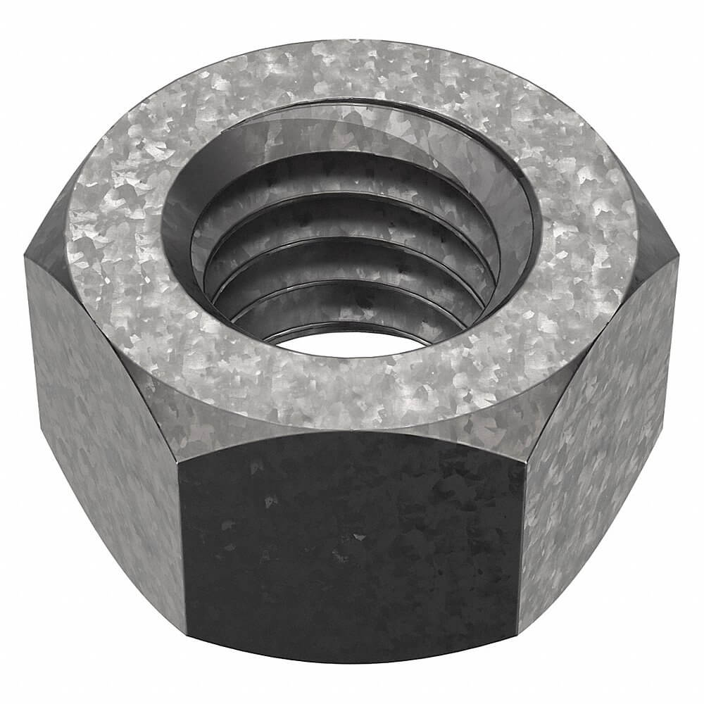 Hex Nut, 3/8 In - 16 Thread Size, Steel, 21/64 In Ht., 9/16 In Wd., Right Hand