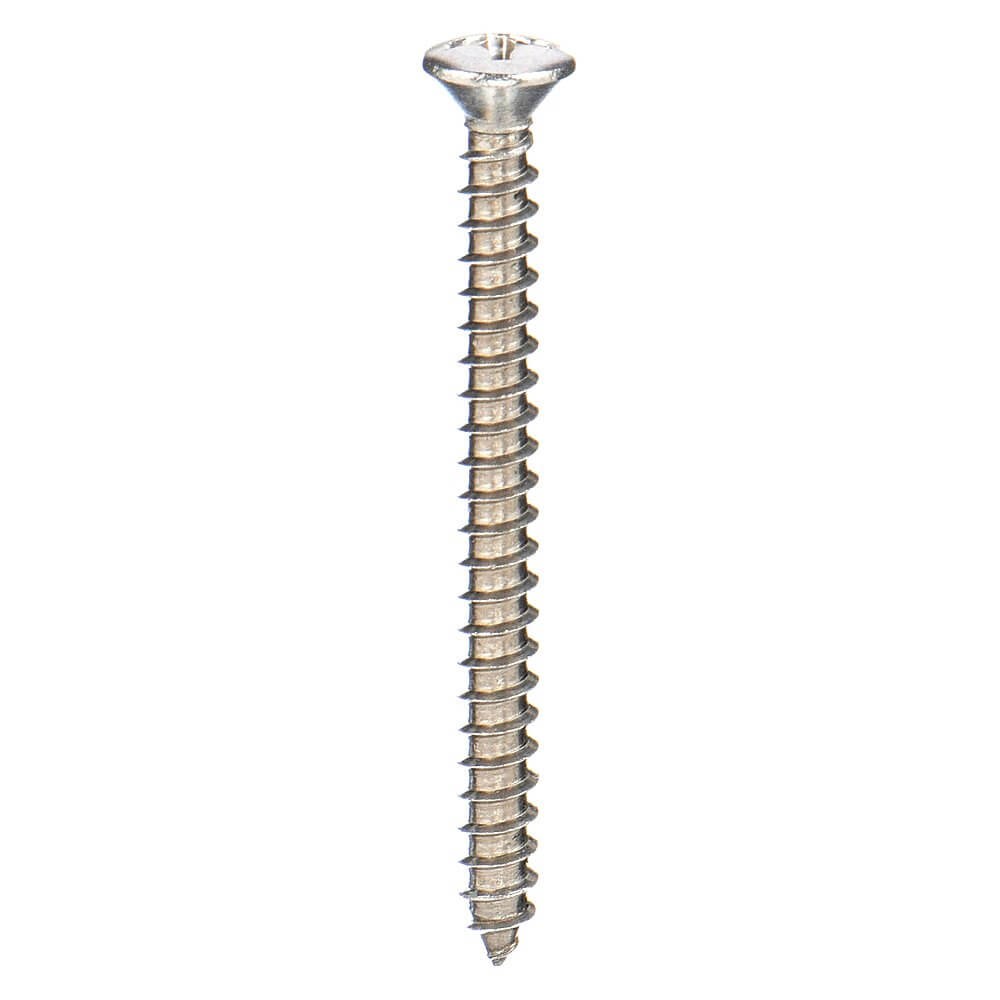 Tapping Sheet Metal Screw, 2 1/2 In Lg., 0.172 In Head Ht., 0.362 In Head Dia., 10 Screw Size, Phillips, Oval