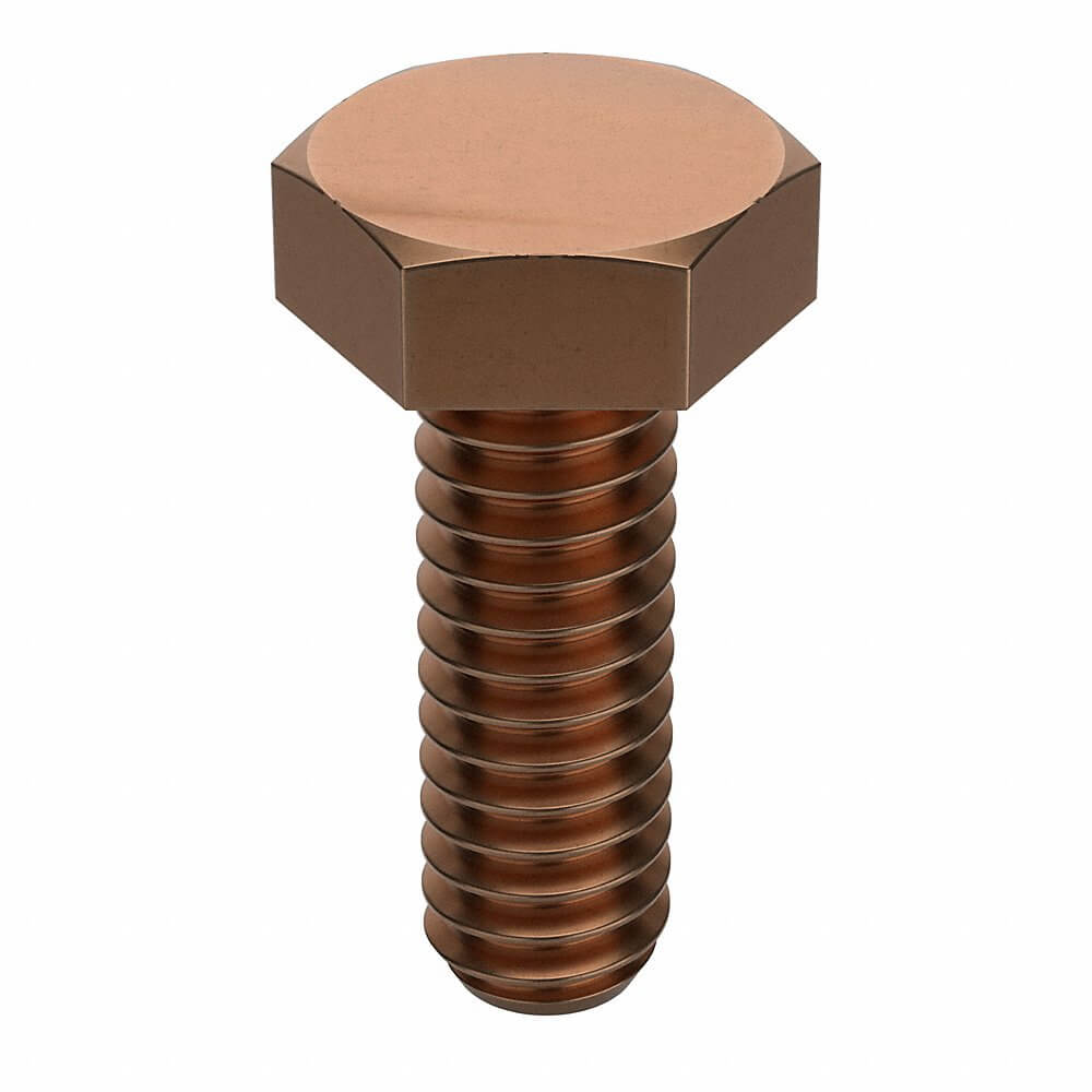 Hex Head Cap Screw, 1/4 In - 20 Thread Size, Bronze, 3/4 In Lg., 5/32 In Head Ht., Pln