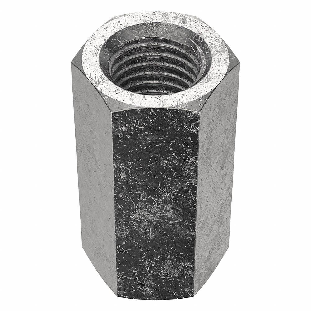 Coupling Nut, 7/8 In - 9 Thread Size, SS, 1 1/4 In Wd., 2 1/2 In Lg., Gr. 316