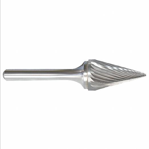 APPROVED VENDOR 310-001193 Cone Bur, Single Cut, 1/8 Inch Shank, 1/8 Inch Head, 5/8 Inch Length of Cut, Carbide | CN2RVF 19D744