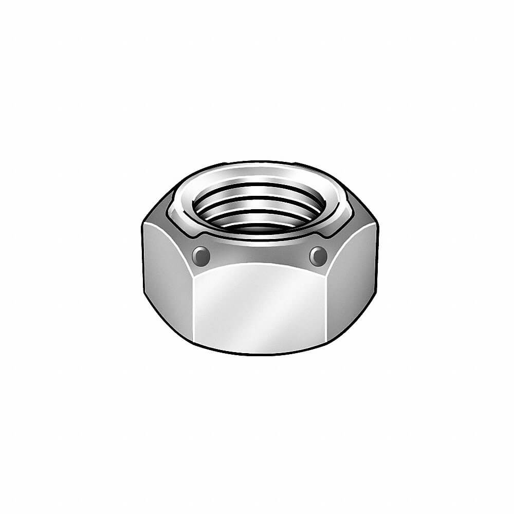 Deformed Thread Locknut, M20x2.5 Thread Size, Top Lock Distorted Thread, 30mm Hex Wd.