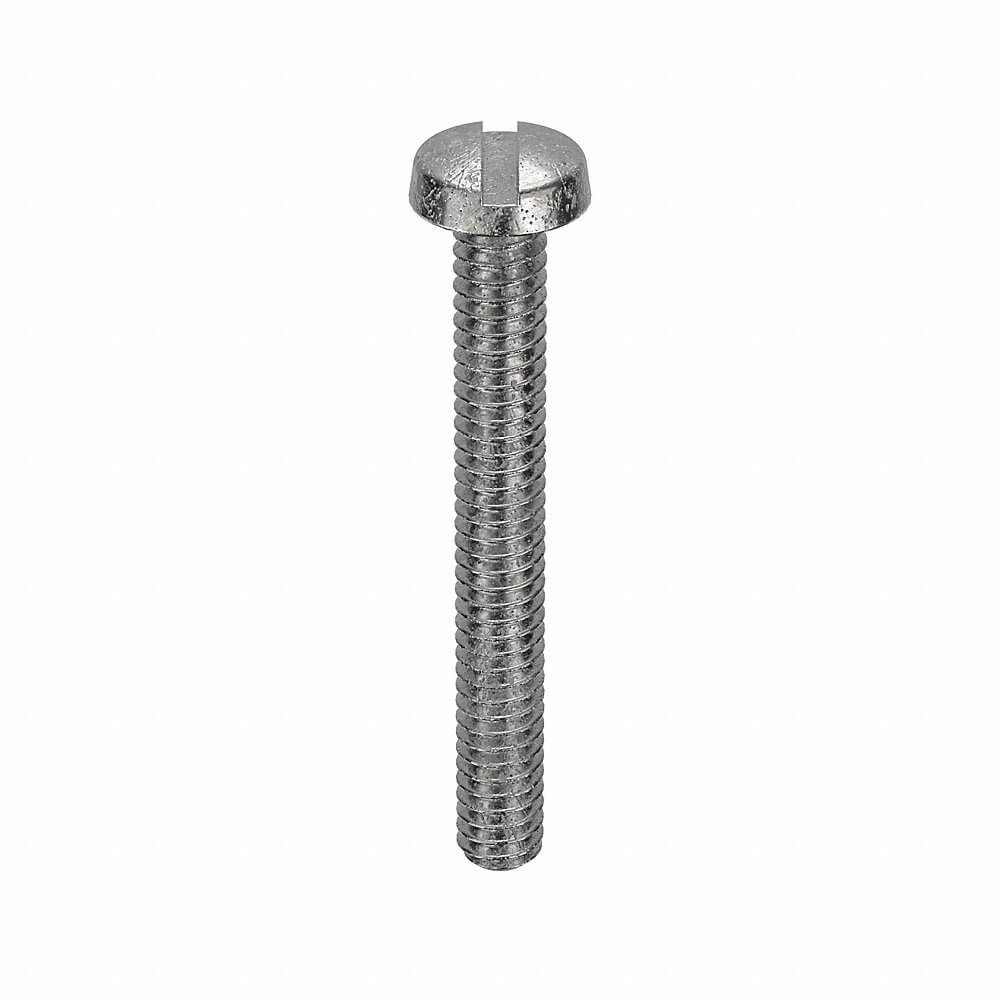 Machine Screw, M1.2x0.25 Thread Size, SS, 10 mm Lg., Cheese, Plain