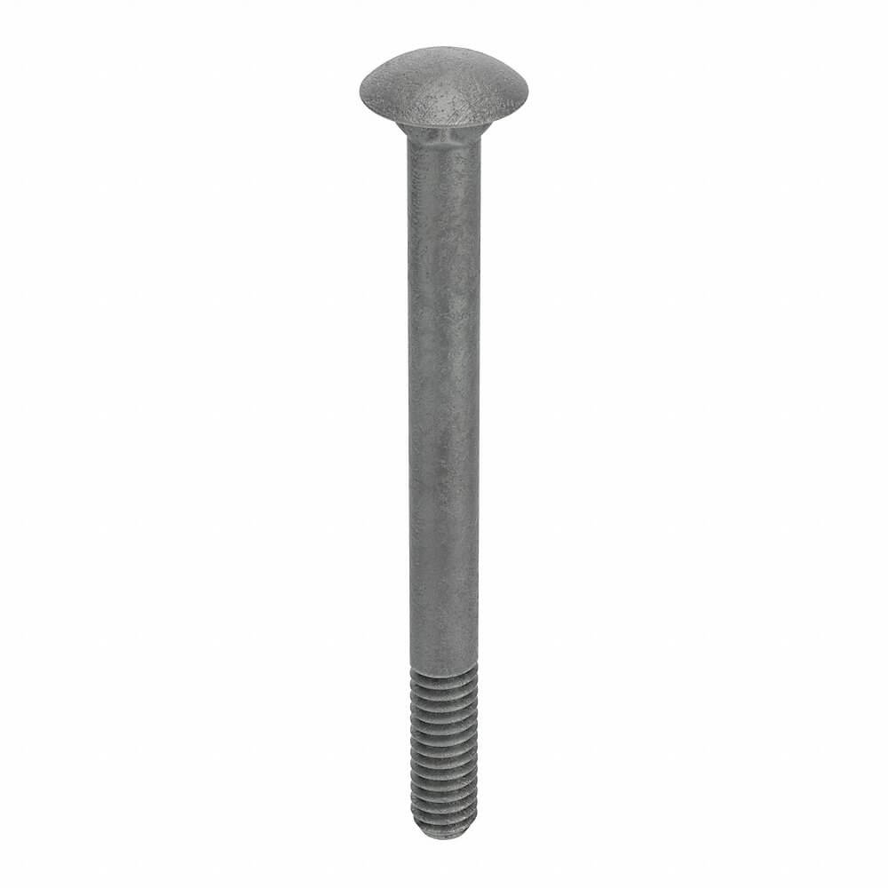 Carriage Bolt, 1/4 In - 20 Thread Size, Steel, 3 In Lg., Hot Dipped Galv, Gr. A
