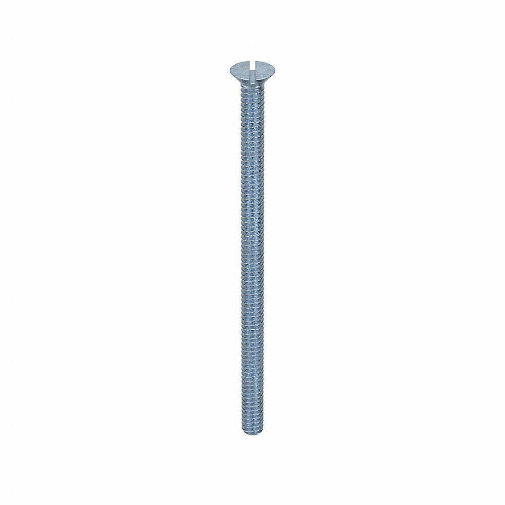 Machine Screw, 6-32 Thread Size, Steel, 2 1/2 In Lg., Std, Flat