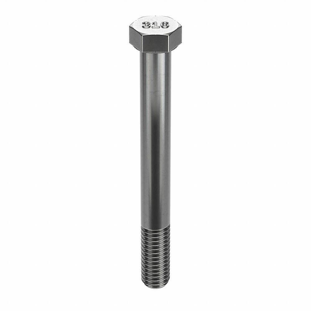 Hex Head Cap Screw, 1/2 In - 13 Thread Size, SS, 4 3/4 In Lg., 5/16 In Head Ht.