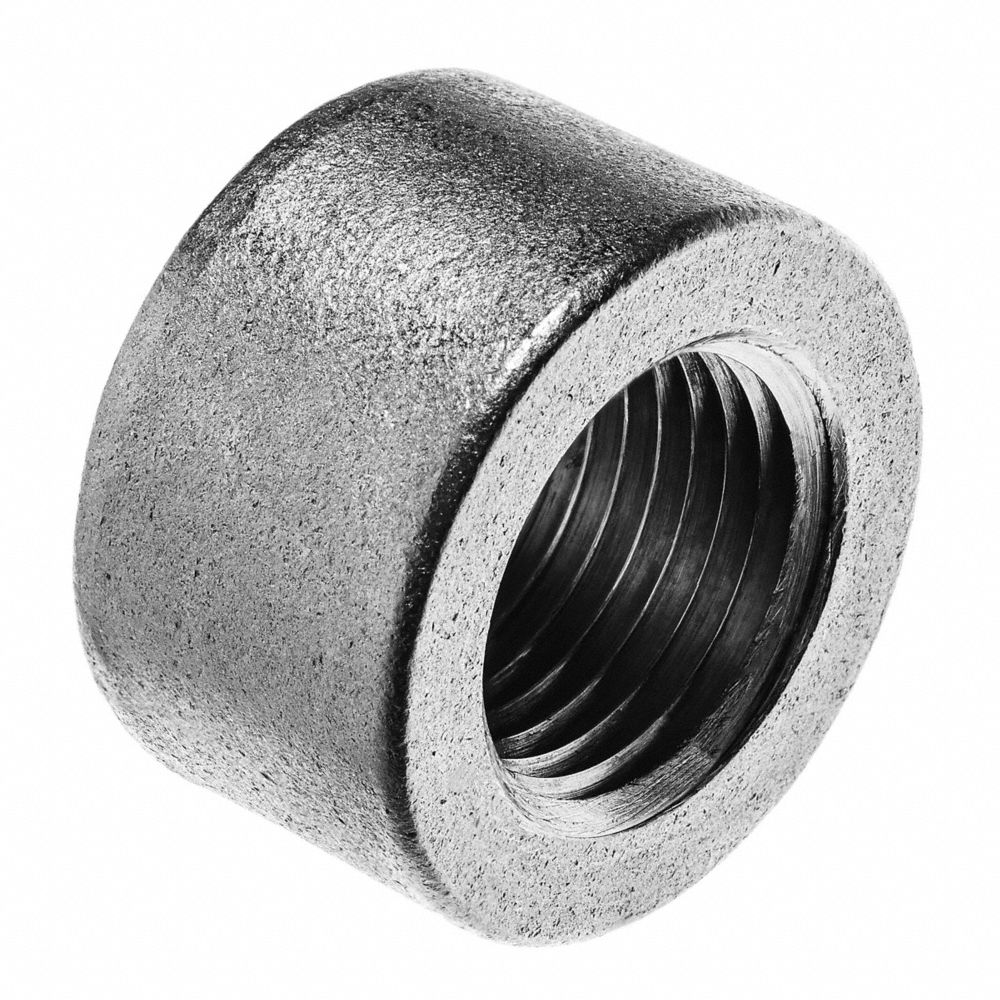Half Coupling, 304 Stainless Steel, 1/4 x 1/4 Inch Fitting Pipe Size, 13 mm Lg