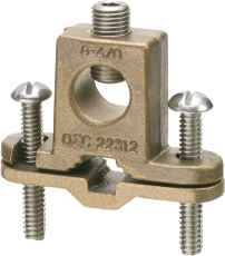 ARLINGTON INDUSTRIES 718DB Bare Wire Ground Clamp, With Closed Lug, 1.5 x 2.35 Inch Size, 10Pk, Bronze | BK3CCH