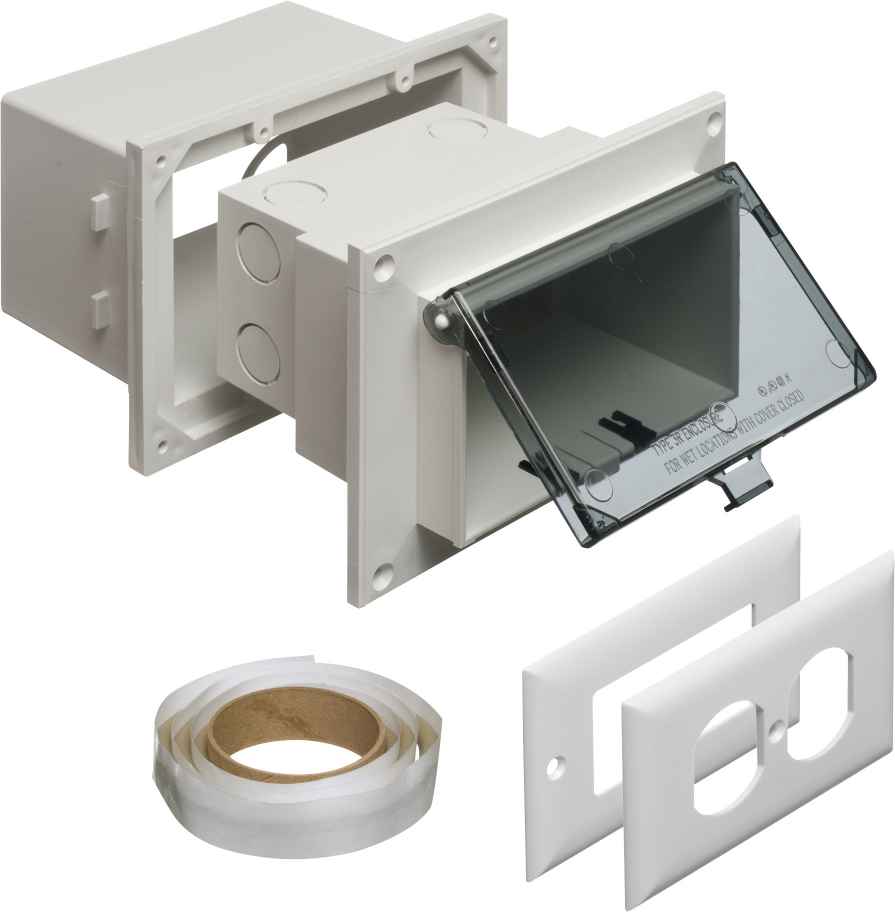 ARLINGTON INDUSTRIES DVB1C Enclosure Box, With Adapter Sleeve, 7.186 x 4.934 Inch Size, Plastic | BK3CYQ