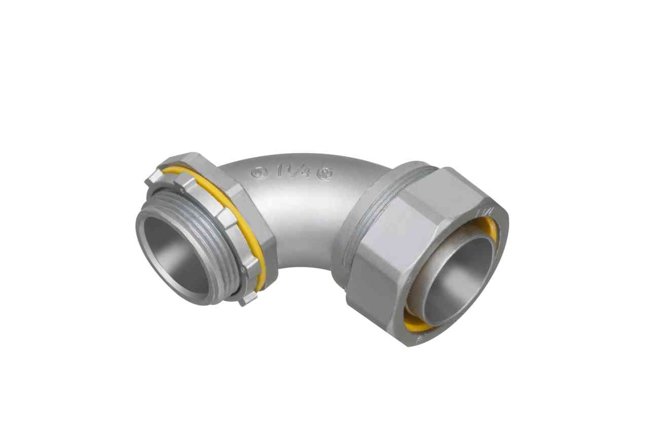 ARLINGTON INDUSTRIES LT90125 Straight Connector, 90 Degree, 3.75 x 3.362 Inch Size, 2Pk, Zinc | BK3DYE