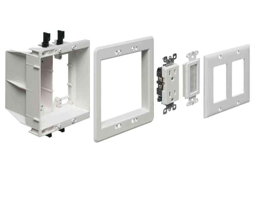 ARLINGTON INDUSTRIES TVBU505K TV Box Kit, 6.942 x 6.254 Inch Size, Plastic | BK3EPL