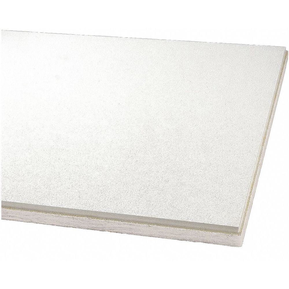Ceiling Tile, 24 Inch W, 24 Inch L, 1 Inch Tness, Fiberglass