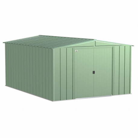 ARROW FASTENER CLG1014SG Shed, 123.3 Inch x 162.8 Inch x 75.9 Inch Size, 755 Cu ft Capacity, Sage Green | CN8WBT 783W39