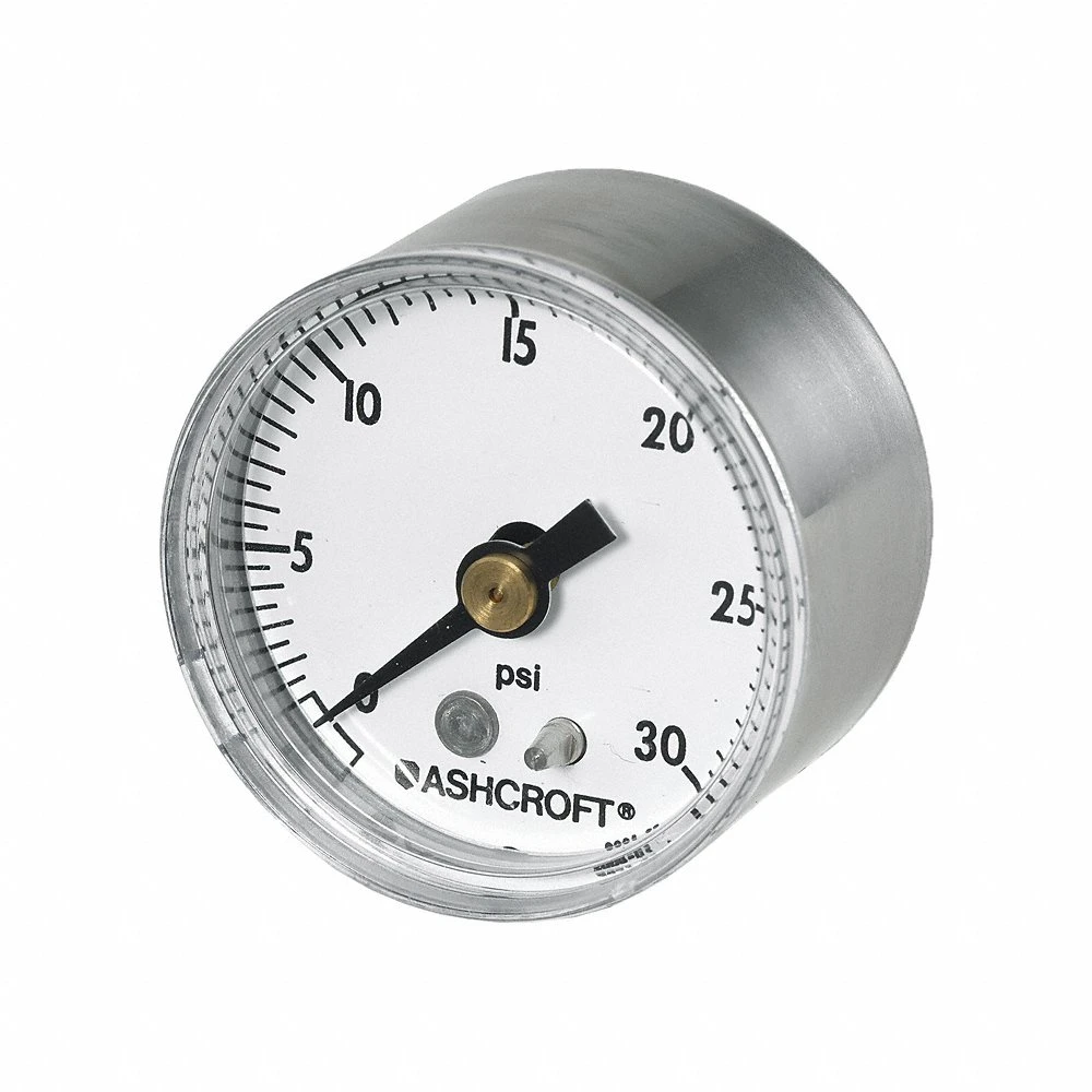 ASHCROFT 000395 (15W1005SH01B100#) Pressure Gauge, Corrosion-Resistant Case, 0 To 100 PSI, 1 1/2 Inch Dial, 1/8 Inch Npt Male | CN8YJB 787NT5