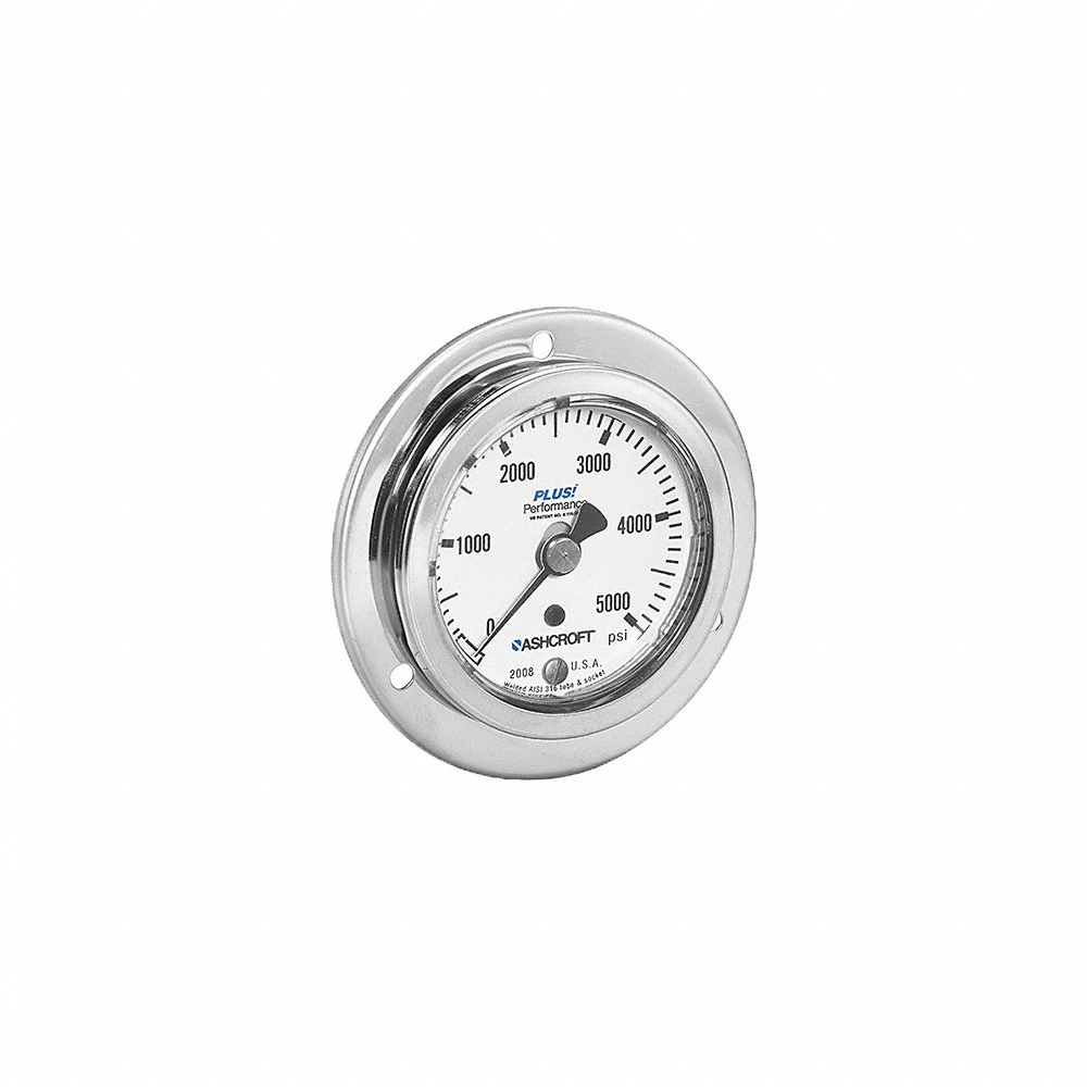 ASHCROFT 632008S02B100# Panel Mount Pressure Gauge, Corrosion-Resistant Case, 0 To 100 Psi, 2 1/2 Inch Dial | CN8YAA 787N50