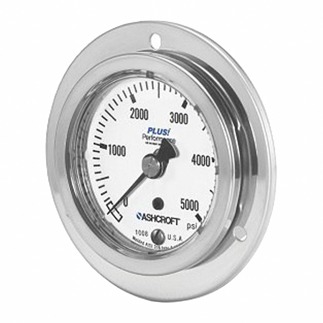 ASHCROFT 632008S02B30# Panel Mount Pressure Gauge, Corrosion-Resistant Case, 0 To 30 Psi, 2 1/2 Inch Dial | CN8YAN 787N48