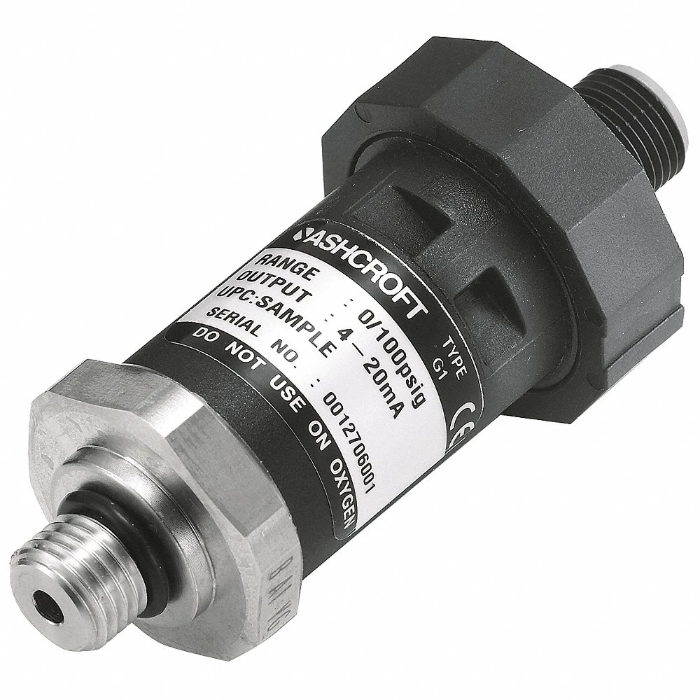 ASHCROFT G17MEK15EW1000# Pressure Transmitter, 0 PSI To 1000 PSI, 1 To 5V Dc, 4-Pin M12 Connector | CN8YNE 5LRW5