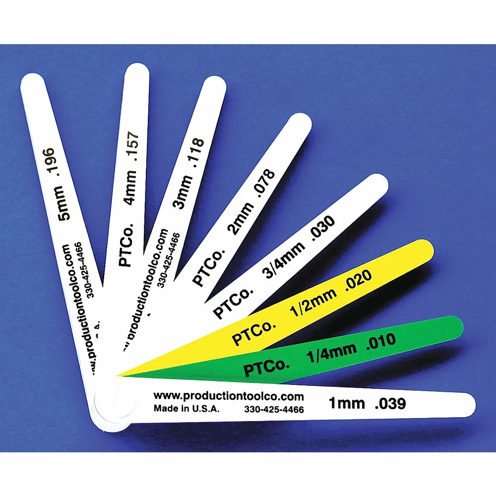 ASSEMBLY TOOL L - 8 Feeler Gauge, Long Blade, 100 mm Blade Length, 12 mm Blade Width, Plastic, +/-5% Tolerance | CN8ZJQ 38YZ44
