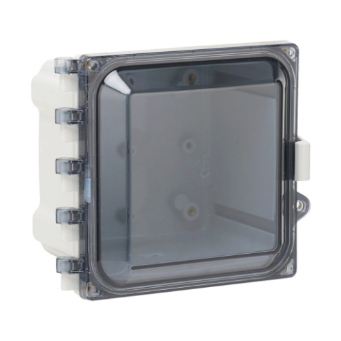 Enclosure, 6 x 6 x 4 Inch Size, Wall Mount, Polycarbonate Light Gray