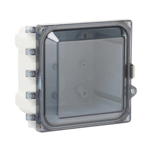 Enclosure, 6 x 6 x 4 Inch Size, Wall Mount, Polycarbonate Light Gray