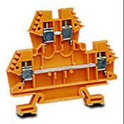 Screw Double-Level Terminal Block, Orange, 30A, 35mm Din Rail Mount