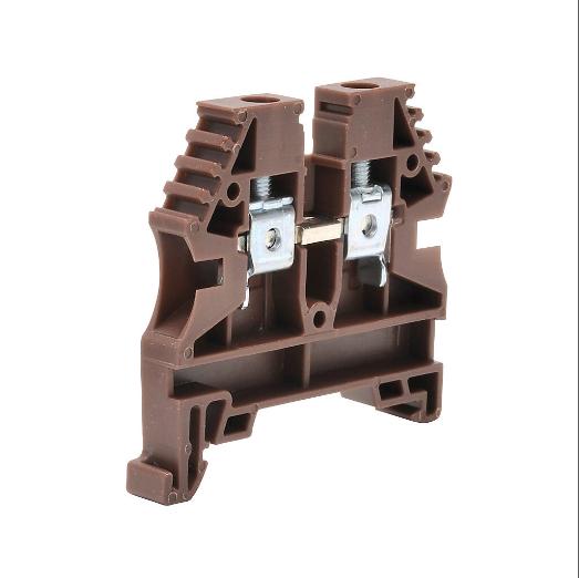 Terminal Block, 26-10 Awg, Brown, 30A, 35mm Din Rail Mount