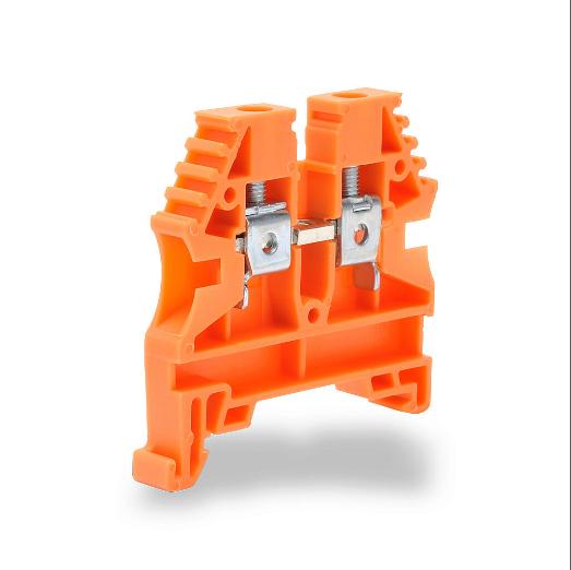 Terminal Block, 26-10 Awg, Orange, 30A, 35mm Din Rail Mount