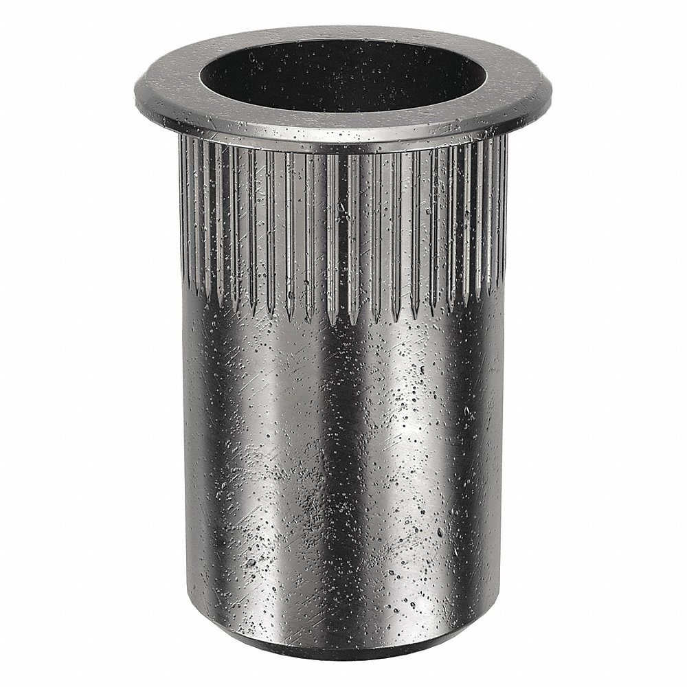 Rivet Nut, M12x1.75 Thread Size, Steel, 29.21 mm Lg., 1.6 mm To 5.1 mm Grip Rng