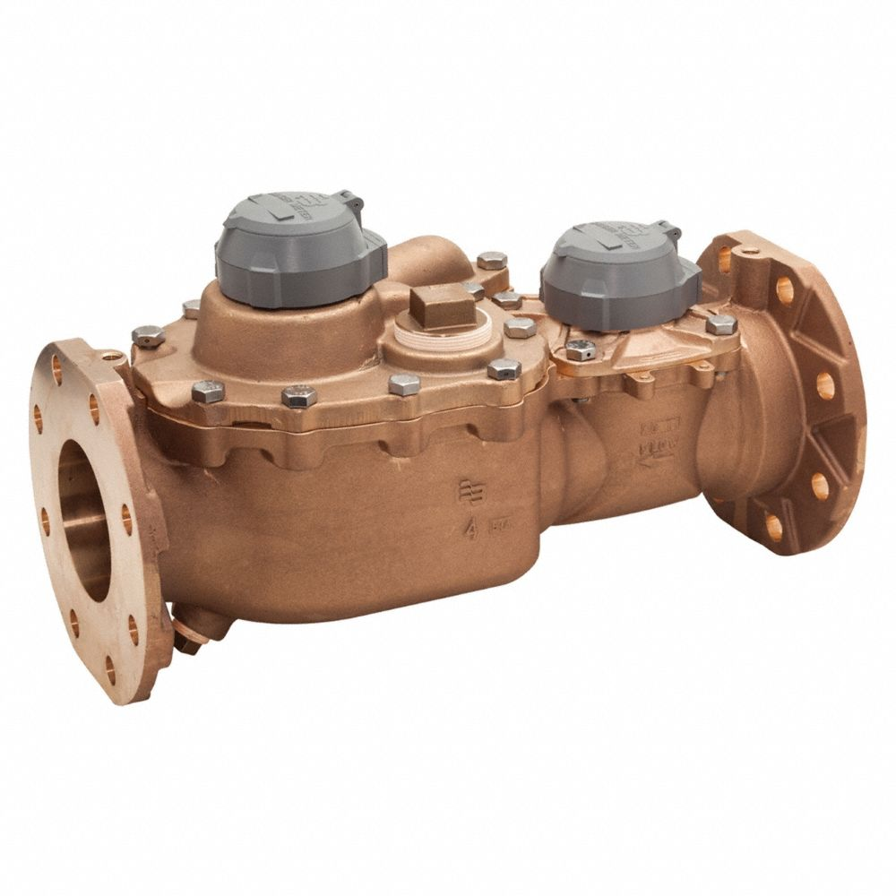 Lead-Free Bronze Turbine Flow Meter, Horizontal, Bronze, Water, Flange