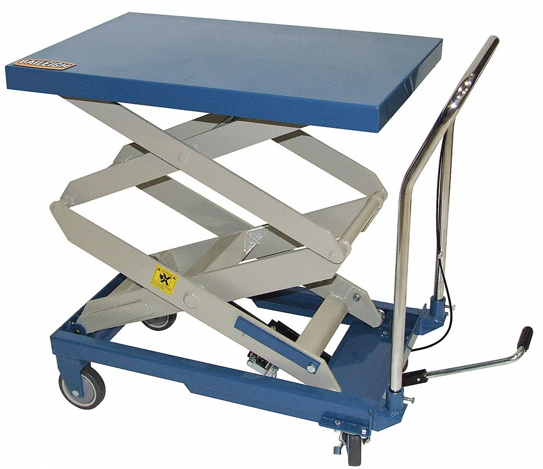 BAILEIGH INDUSTRIAL B-CARTX2 Manual Mobile Scissor-Lift Table, 660 lb Load Capacity | CN9BCB 31XU06