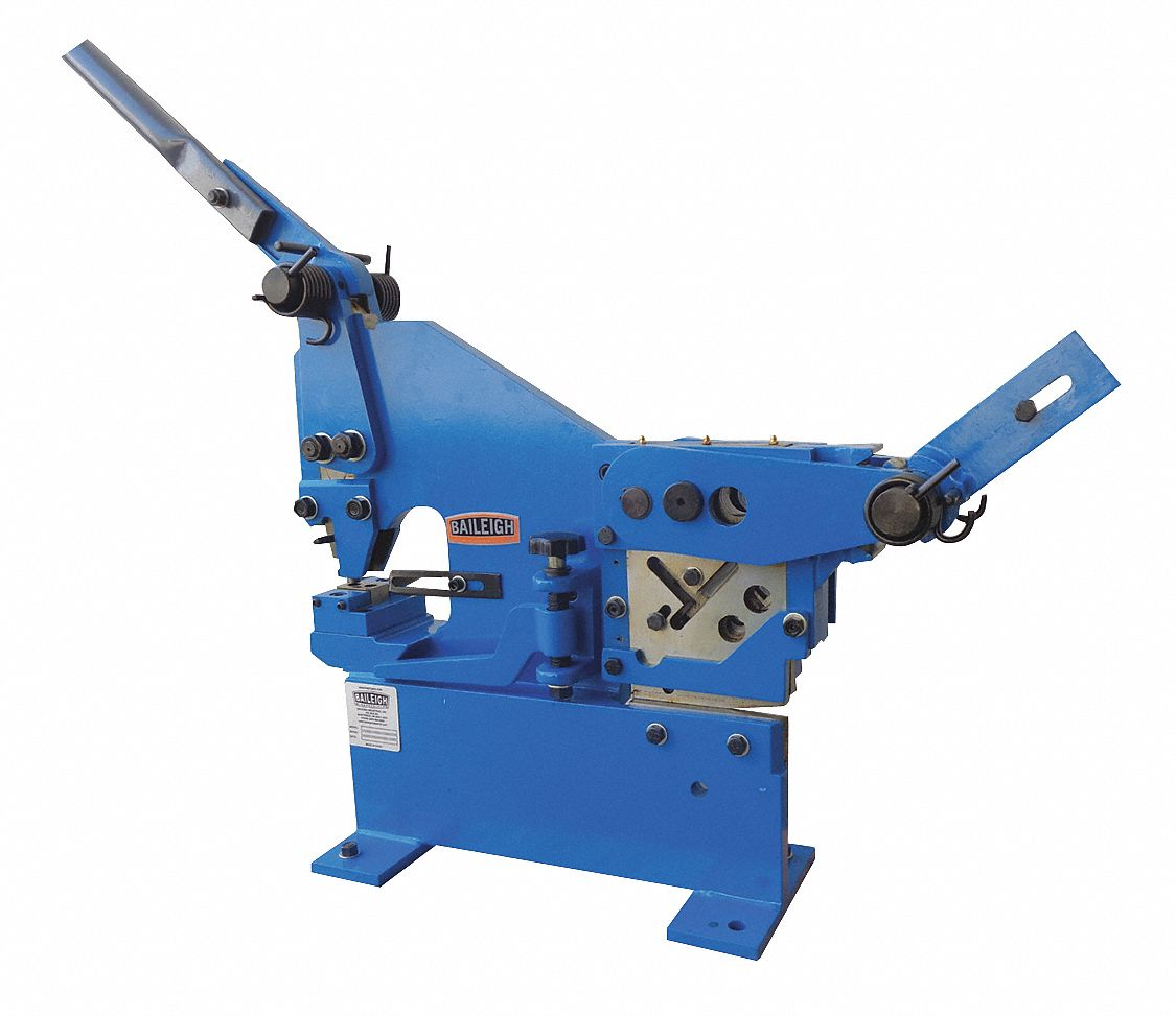 BAILEIGH INDUSTRIAL SW-22M-P Iron Worker, Angle Shear/Bar Shear, 9 ga Punch Capacity | CN9AQY 45AW39