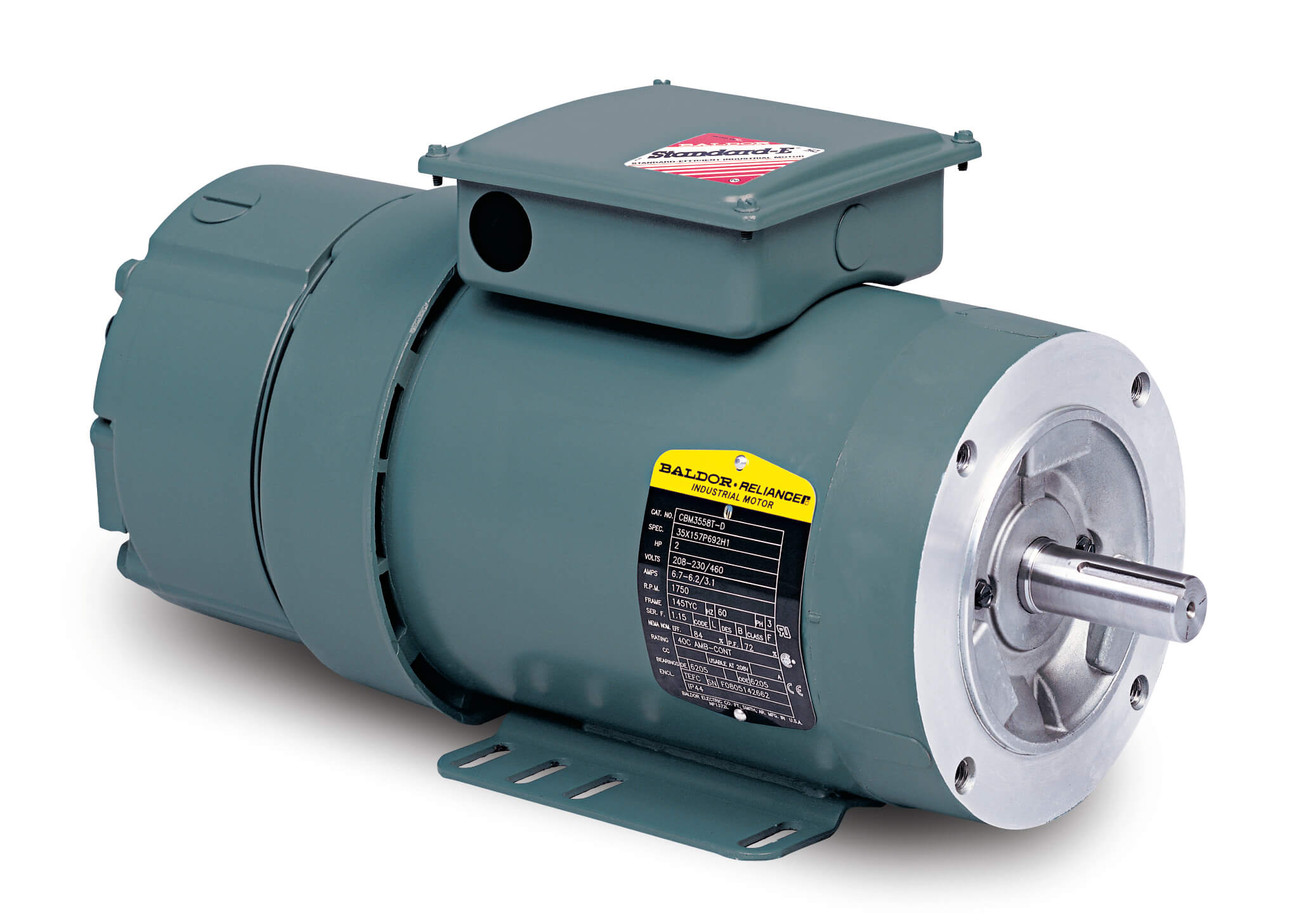 BALDOR MOTOR VBNM3538-D General Unit Handling Motor, 230/460V, 1800 RPM, 60 Hz, 0.5 hp, TENV, 56C Frame | AJ6YDQ