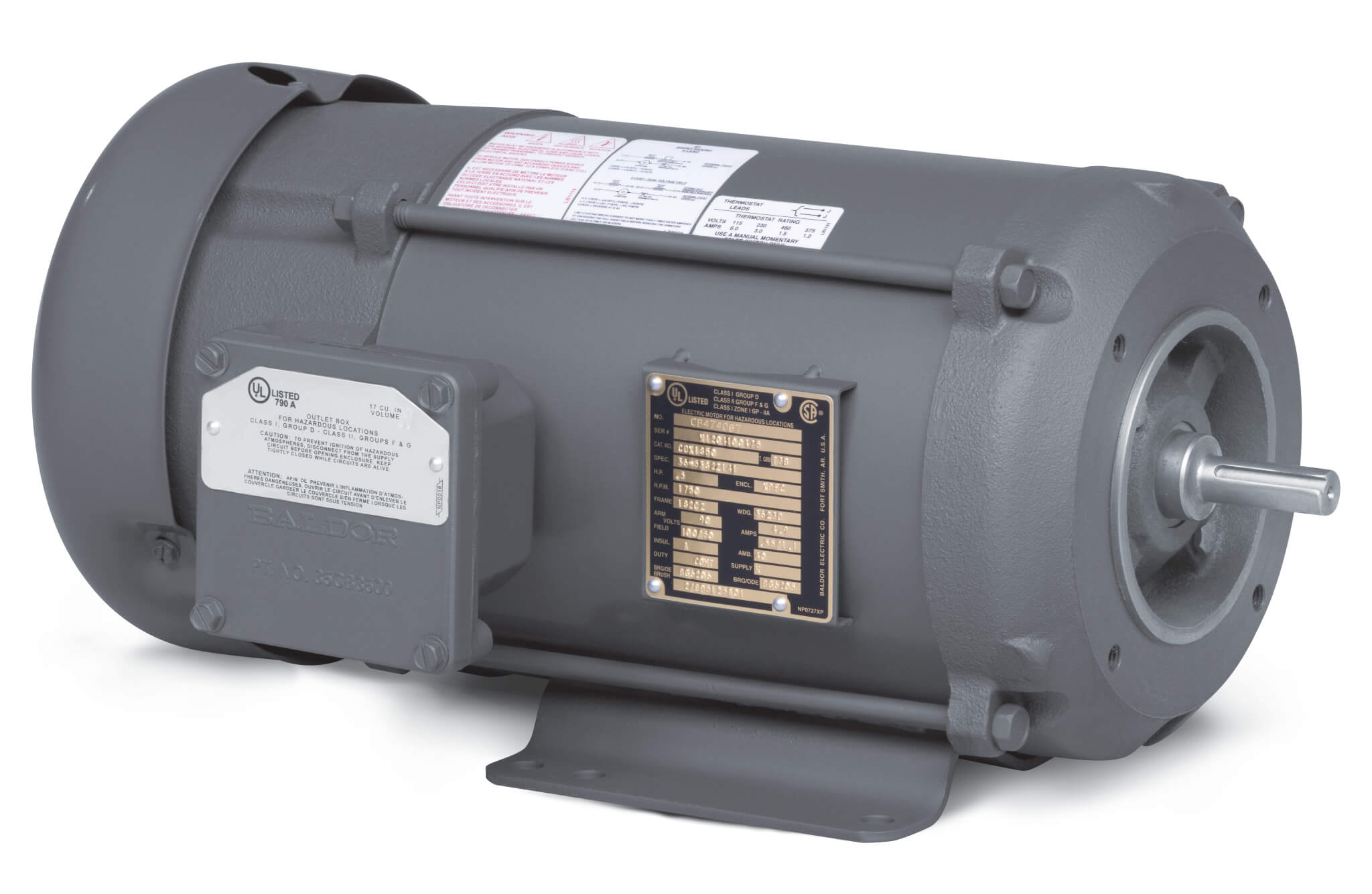 Fractional HP Motor, 180V, 1750 RPM, 1 hp, XPFC, 182CZ Frame