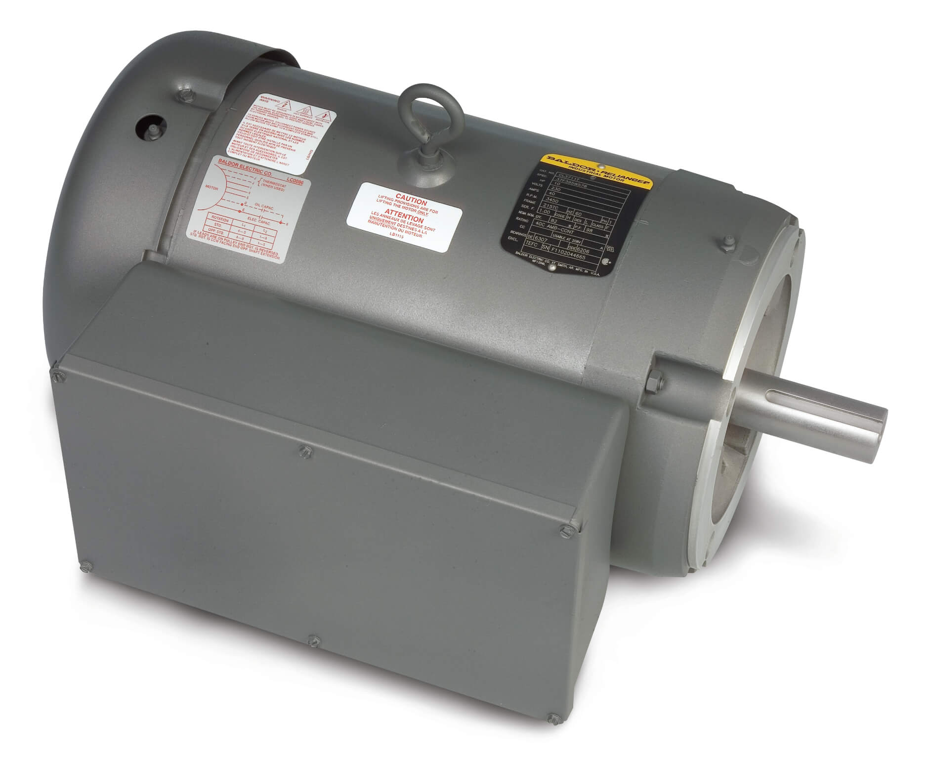Single Phase Motor, 3600 RPM, 60 Hz, 10 Hp, TEFC, 215TC Frame